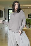 Conrad Batwing Ruffle Cuff Knit Oatmeal